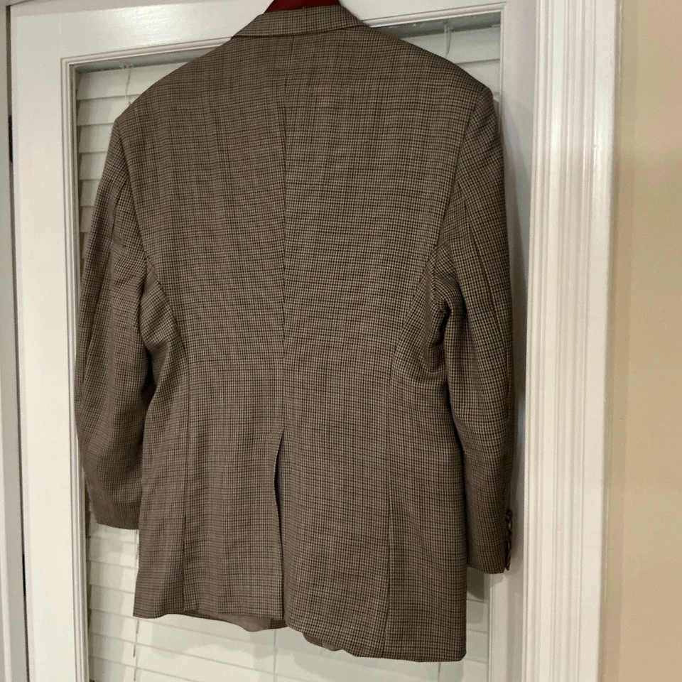 Lauren Ralph Lauren Men's Brown Houndstooth Wool Sport Coat Size 46R - Image 2 of 4