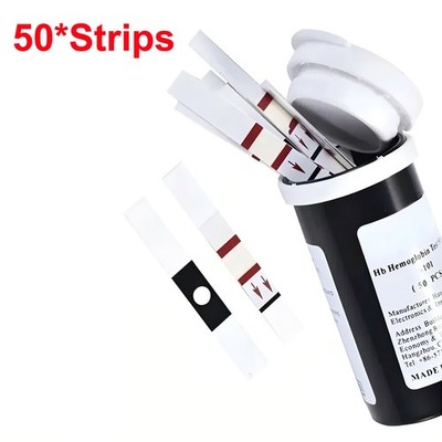 50Pcs Test Strips Blood Hemoglobin Meter Analyzer Anemia Monitor HB-101 DIY