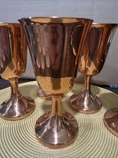 Vintage Coppercraft Guild 8 oz Wine Stem Goblet Copper Craft