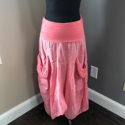 Meo Meli Coral Linen Women's Skirt - M - NWT
