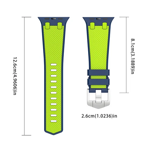 Rubber Sport Band Silicone Strap for Apple Watch 9 8 7 6 5 SE Ultra 2 44/45/49mm - Picture 6 of 40