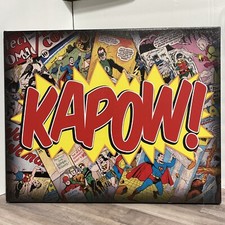 DC comics- large canvas wall hanging- superman/batman/robin and more
