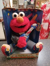 Rock N Roll Elmo Plush Guitar Plays Music Sings 1998 Fisher Price Orig Box