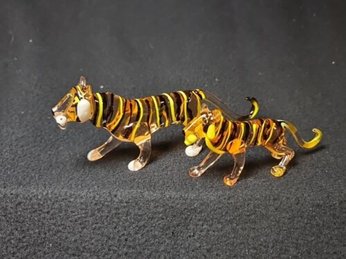 Statuina in vetro colorato tigre arte a mano animali da collezione. Decorazi... - Foto 19 di 20