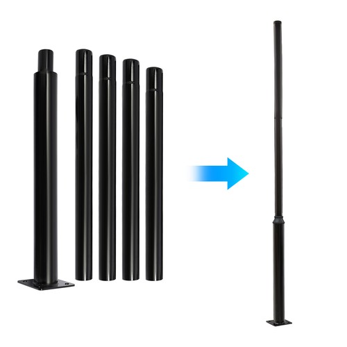 Outdoor Street Light Pole Courtyard Lighting Post Iron Floor Mounted 114+76mm US - 第 7/14 張圖片