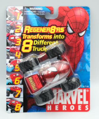 #ad #ad Marvel Heroes Spiderman Regener8#x27;rs Transforms into 8 Trucks $25.00