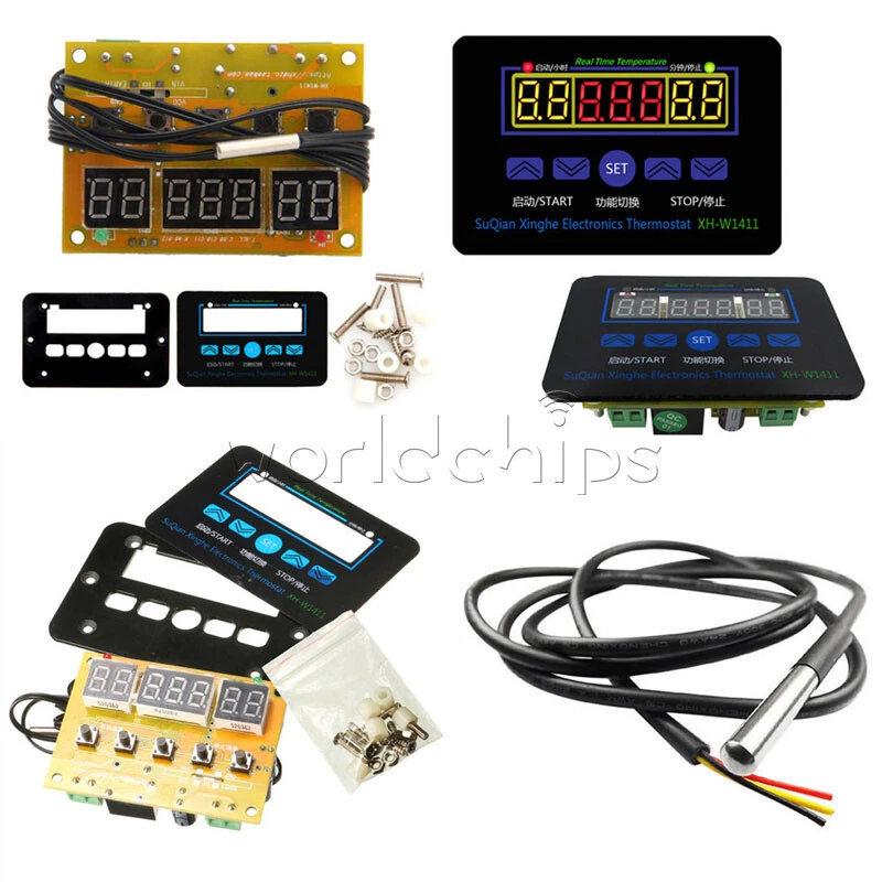 DC12V AC220V XH-W1411 Temperature Controller 10A Thermostat Control Switch Probe - Image 2 of 4