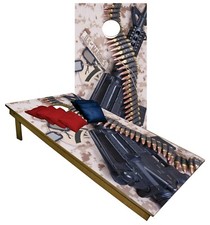 Cornhole Boards w Bags Military US Marines Corn Hole Bean Bag Toss Game Set