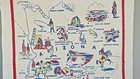 Vintage ARIZONA STATE TABLECLOTH Souvenir 37" x 30" White Cotton MID CENTURY — photo 2