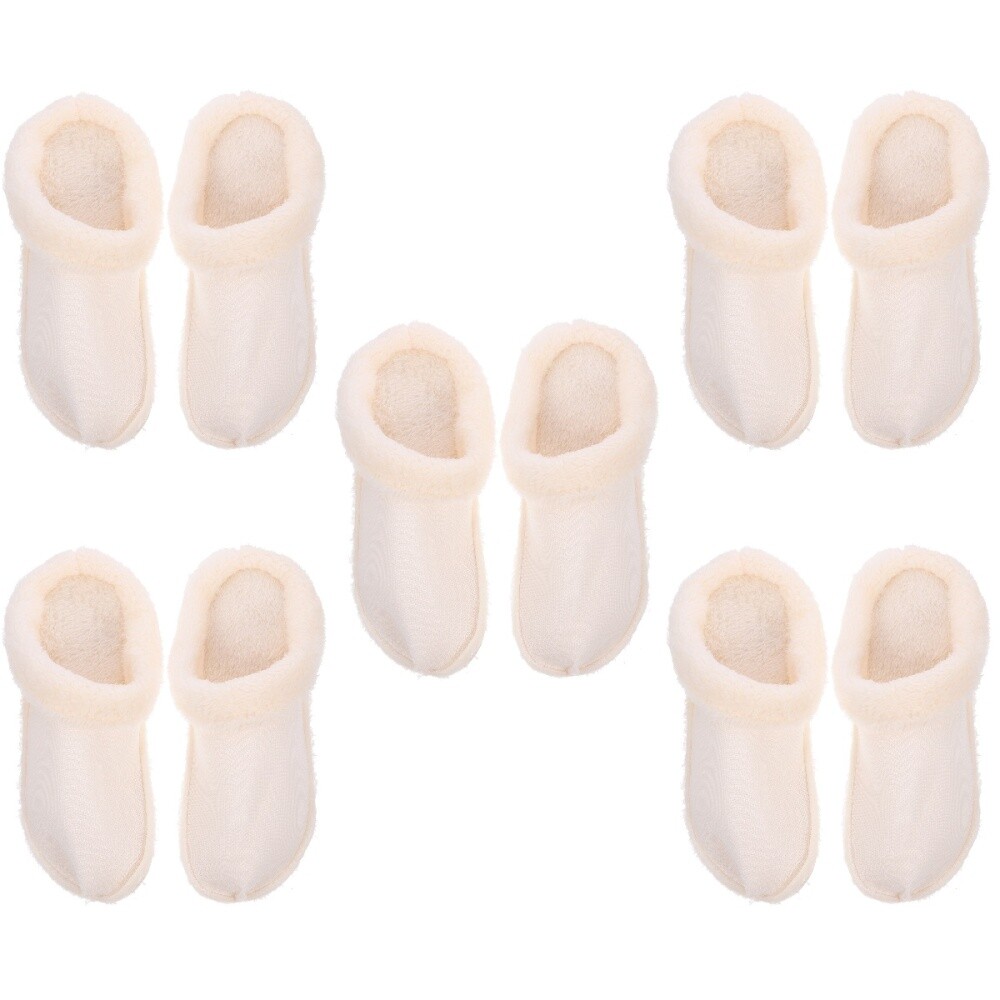 APL 5 Paia Pantofole in Pelliccia Peluche Foderate in Velluto Copriscarpe Uomo