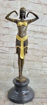 Illusion of Virtue Bronze Art Deco Chiparus Dancer Girl Figure Statue Sculpture