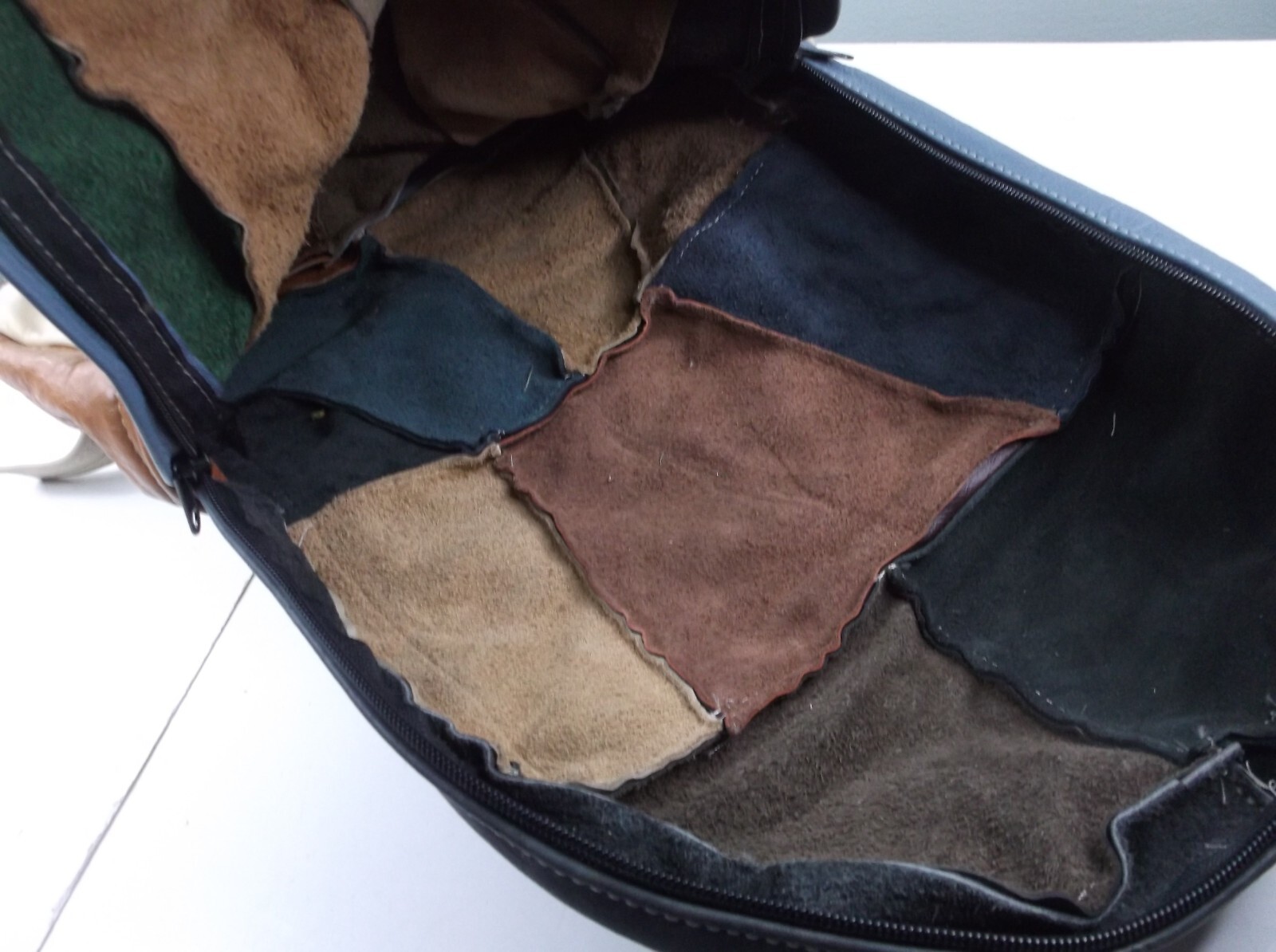 Multi-Color Patchwork Genuine Leather Backpack   … - image 9
