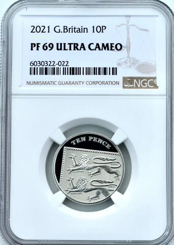 2021 Ten Pence 10p Shield NGC Proof PF69 Great Britain