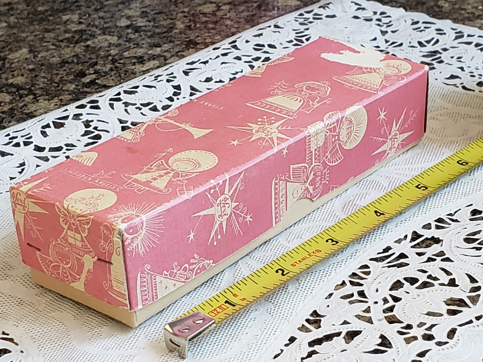 Vintage Miniature Wood Christmas Tree Angel Ornaments in Box Italy eBay