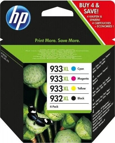 ORIGINAL 4x HP 932XL 933XL MULTIPACK TINTE OFFICEJET 6100 6600 6700 MHD 2023 - Bild 2 von 4
