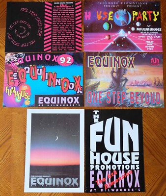 Rave Flyers x6 - Equinox The Fun House - Milwaukee's - 92/93 | eBay