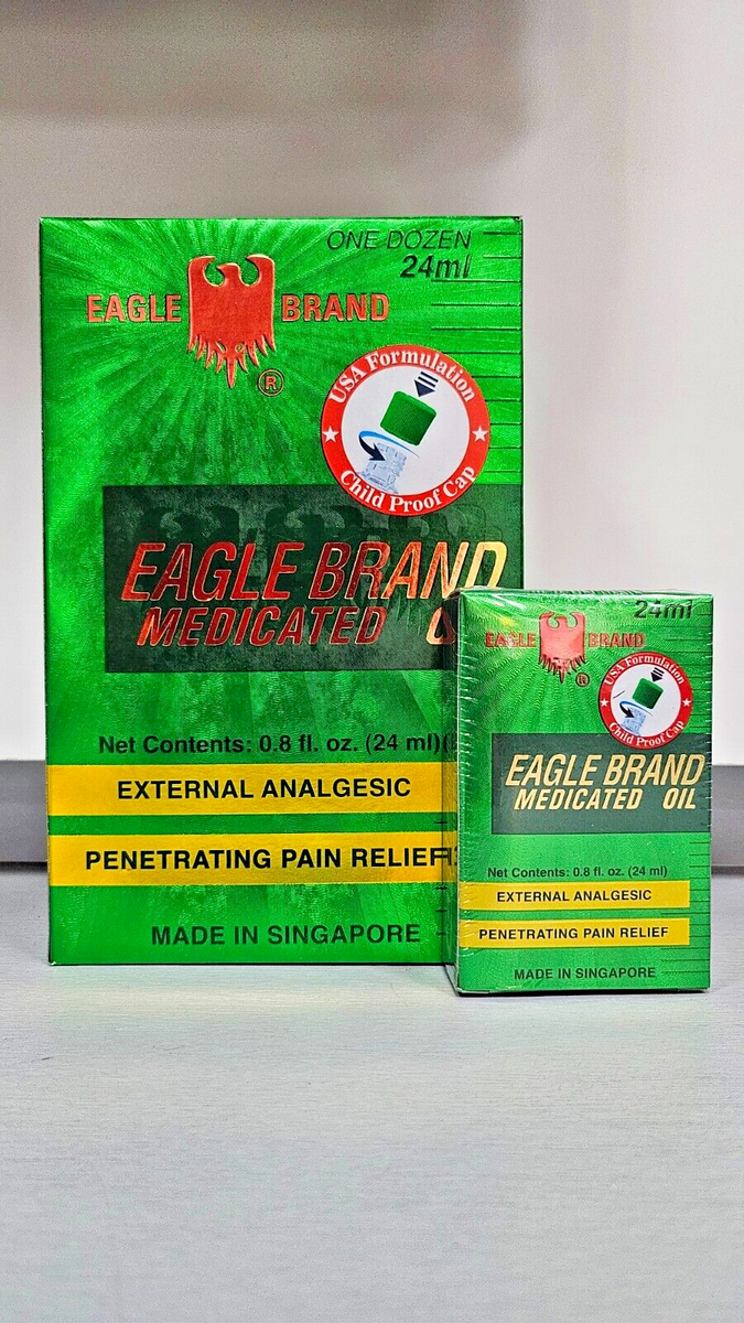 Eagle Brand Medicated Oil - 24 ml Bottle x 12 + GIFT - Dau Xanh