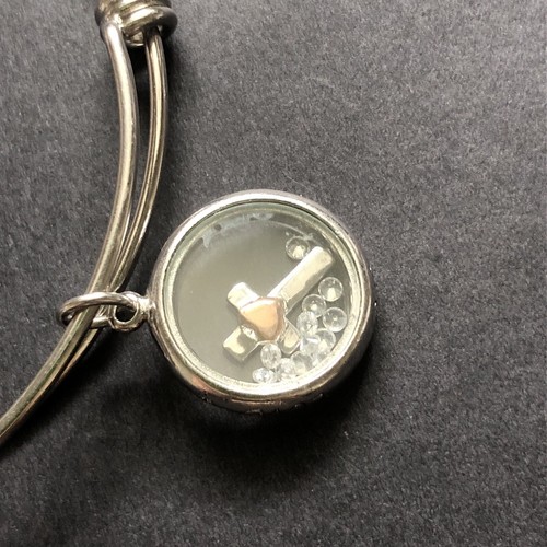 Sterling Silver 925 Lot Bracelet B46 Bangle Cross Jesus Faith Hope Love Peace Me - Picture 2 of 9