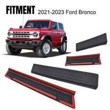 4x Rubber Door Sill Guard For Ford Bronco 2021-2024 Edge Entry Cover Accessories