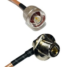 RG400 N MALE to N Female Bulkhead Angle Coaxial RF Cable USA-Ship Lot