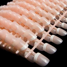 10 Sets Per Lot Nude Acrylic Nails Round Short /Square Sweet Candy Fake Nails