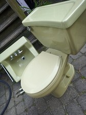 Toilet and Sink in Avocado: Kohler 