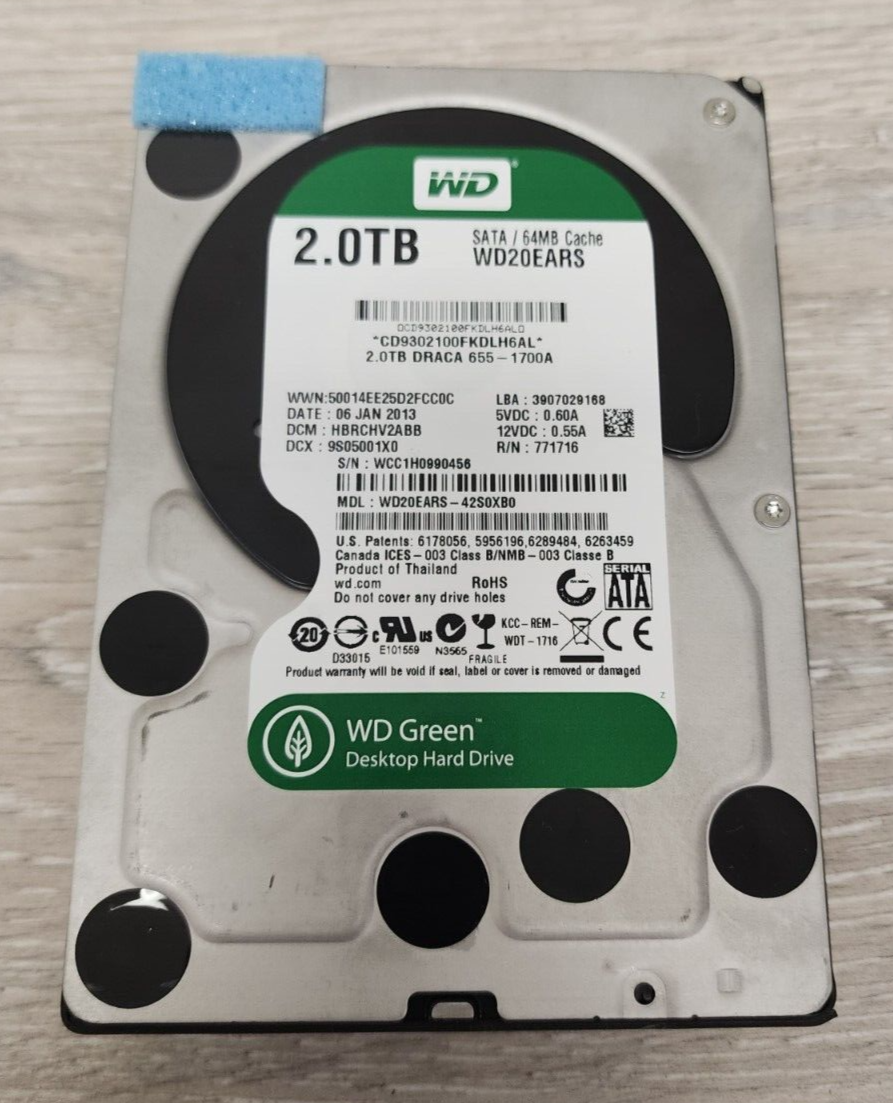 Western Digital WD 2TB 3.5" SATA HDD Hard Drive WD20EARS WD20EARS ...