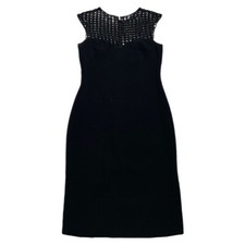 Pamella Roland Black Sweetheart Sequin Cage Midi Dress 8