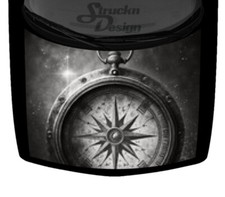 Grayscale Glow Twilight Pocket Compass Hood Wrap Vinyl Graphic Decal 58