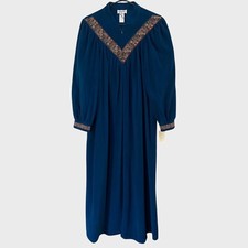Vintage Vanity Fair Robe FullLength Nightgown Blue Women's Large Sleepwear New