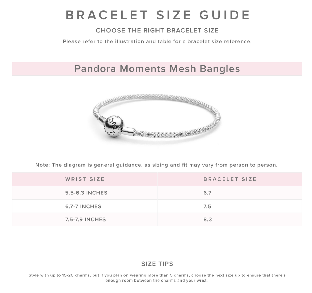 Authentic Pandora Moments Bright Snowflake Mesh Bracelet 598616C01