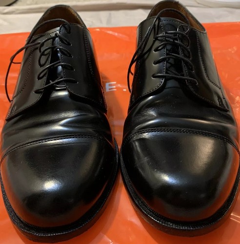 Black Leather Cap Toe Oxford Shoes Men 