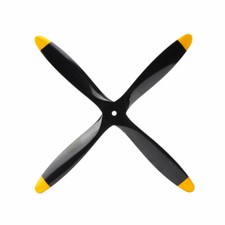 4 Blade 15x8inch Black Yellow Propeller CW Beech Wooden Prop for RC model