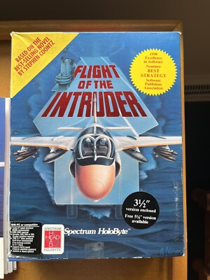 Vintage Flight of the Intruder Spectrum HoloByte Big Box  3 1/2 disk version