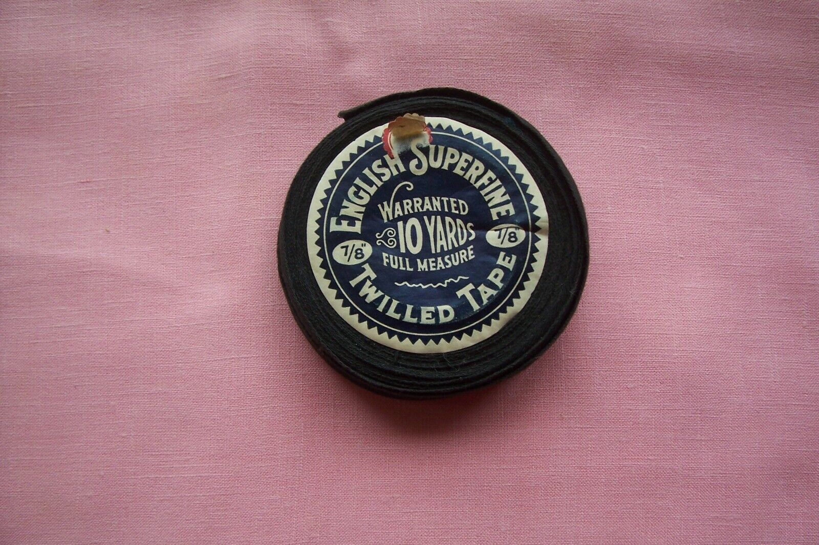  Antique Collectors Spool Cotton  Twill Tape English Superfine  7/8" Dark Blue