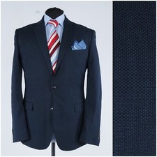 Mens Blue Blazer 42R UK Size OVS Barleycorn Sport Coat Jacket