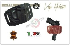 Fondina Pelle a Canna Scoperta Vega Holster Nera Marrone Polizia CC GPG IPS  FB1
