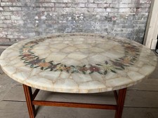 Beautiful Inlaid Stone Art Large Marble Coffee Table