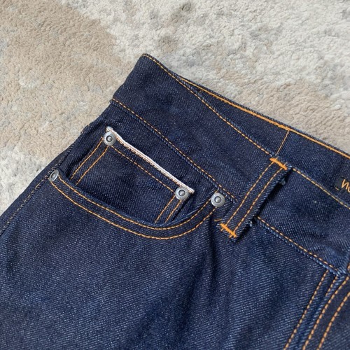 Jeans Nudie Lean Dean Dry Japón Ribete Denim Ajustado Cónico Índigo W29/30 L34 - Imagen 12 de 18