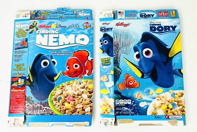 Pixar s Finding Nemo, Finding Dory Collectible Cereal Boxes (2005, 2017) - Empty