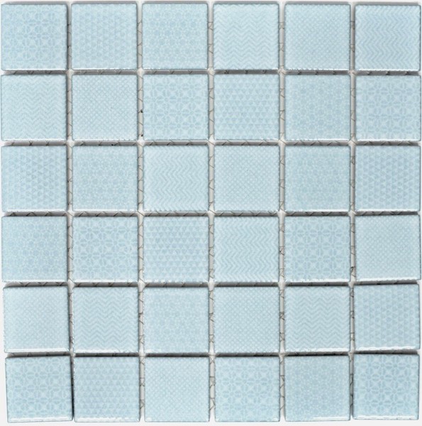 Keramikmosaik Blau Fliesenspiegel Dusche KüChe Wand 16-0402 | 10 Mosaikplatten-image