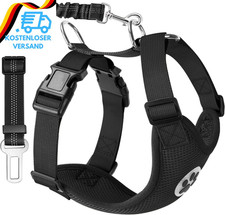 Slowton Hundegeschirr Mit Sicherheitsgurt Für Auto, Doppellagiges Atmungsaktives
