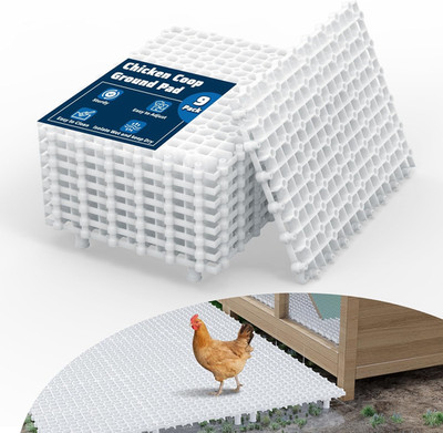 Chicken Coop Ground Pads, 9 Pack Chicken Coop Walking Pads Raise above Ground Av