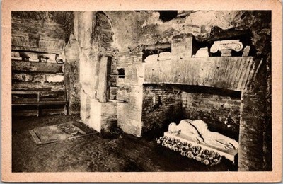 Catacombe di S. Callisto Crypt Interior Sculpture RPPC Real Photo Postcard