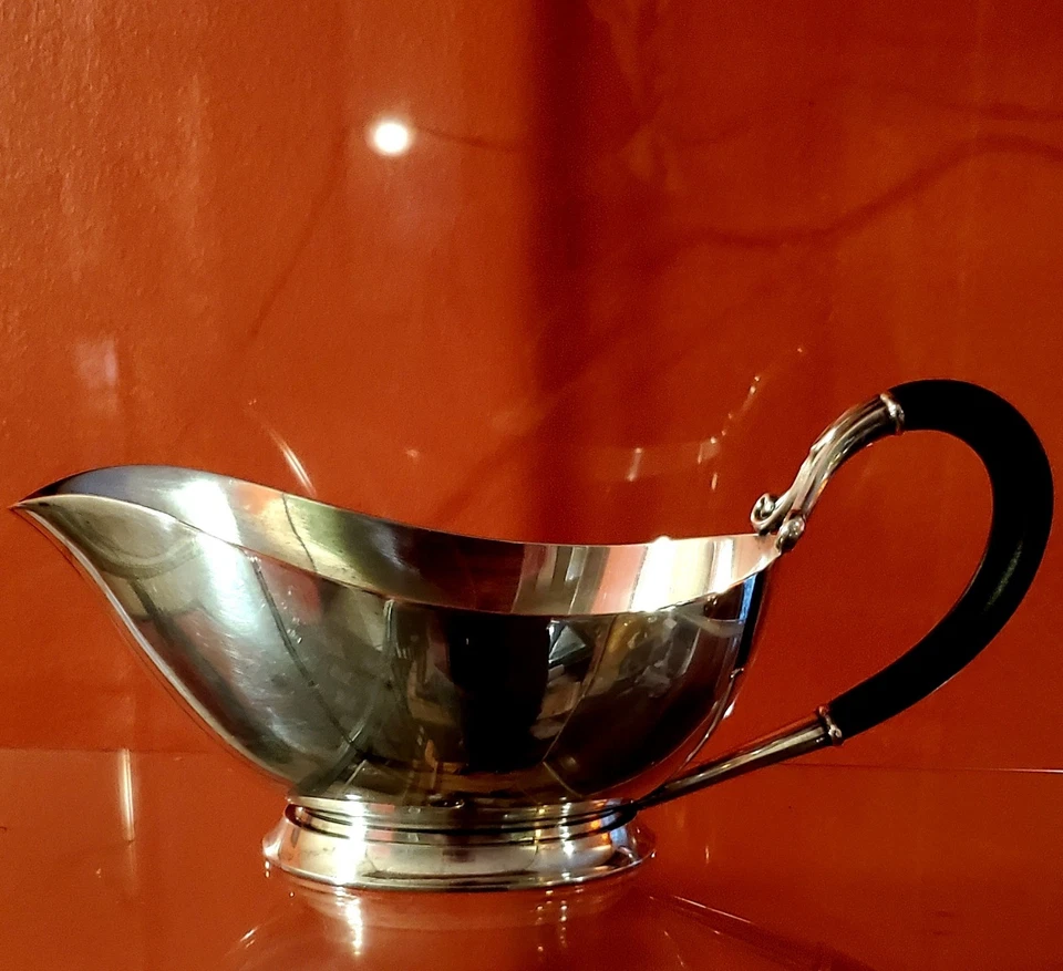 DE COLECCIÓN COHR DINAMARCA ATLA PLATA BARCO SALSA MANGO NEGRO. seminuevo Foto 3 de 4