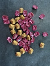 75 Vintage Swarovski Fuchsia Octagon Rhinestones NOS 80 s 6x4mm