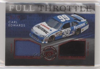 2012 Press Pass Redline Full Throttle Dual Relics Red /75 Carl Edwards 2k3