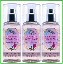 Bath  Body Works STRAWBERRY SNOWFLAKES Fine Fragrance Mist 2.5 fl oz x 3 LOT