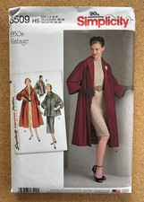 Simplicity 8509 Vintage 1950s Lined Coat or Jacket Uncut Sewing Pattern 6-14
