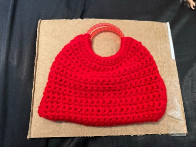 crochet red doll handbag for large doll